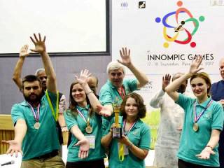 World Best Innovation Team, 1st Innompic Games, Russia, Vadim Kotelnikov, Ksenia Kotelnikova, Magomed Gamzatov, Diana Puchkova, Masha Kalyanonova