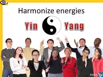 Zen style of life management harmonize energies Yin and Yang self-learning teaching PowerPoint slides