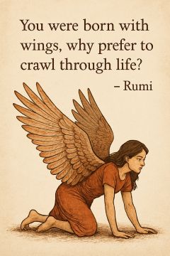 You were born with wings, why prefer to crawl through life? Rumi