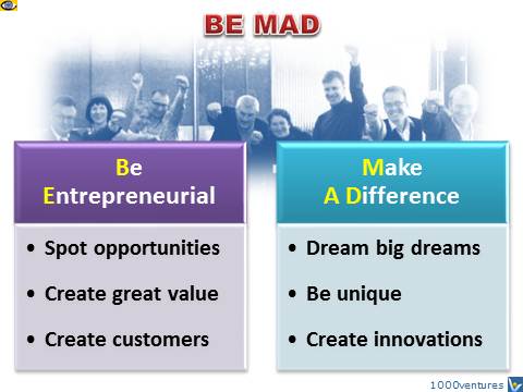 BE MAD - Be Entrepreneurial, Mare A Difference, Russian Entrepreneurs