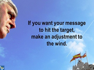 Vadim Kotelnikov communication advice quotes If you want your message to hit the target, make adjustment to the wind.