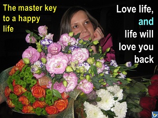 Secret of Happiness Love Life Love You Back, Vadom Kotelnikov Ksenia quotes photogram