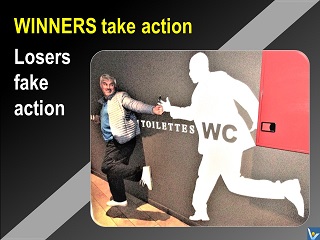 Loser joke Winners take action, losers fake action Vadim Kotelnikov winners vs. losers 