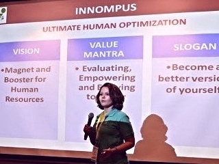Innompic Games presentation of mega-innovation INNOMPUS by Russian team vision, value mantra slogan