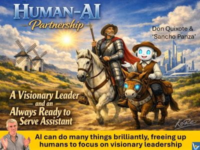Human-AI Partnership metaphor: Don Quixote and Sancho Panza