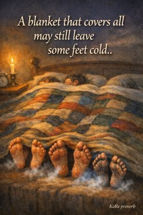 KoRe proverb abiut ECL A blanket that covers all may still leave some feet cold.