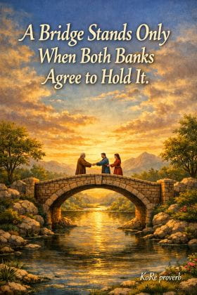 KoRe proverb: A bridge stands only when both banks agree to hold it.