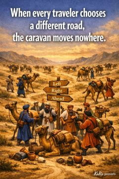 KoRe problen: When every traveler chooses a different road, the caravan moves nowhere.