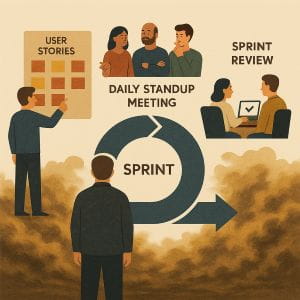 Agile Project Management: key components (AImage)