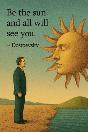 Be the sun, and all will see you. Dostoyesvski quote. AImage
