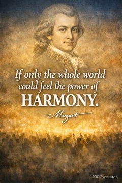 If only the whole world could feel the power of harmony. Mozart