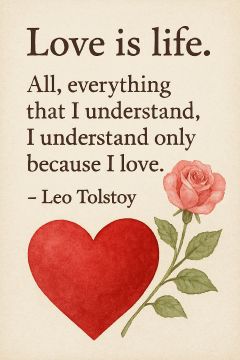 Love is Life. Leo Tolstoy quote
