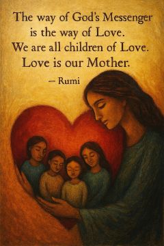 Love is our Mother. Rumi. Illustrated Quote