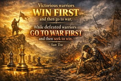 Business War Games: win first and then jump in. Sun Tzu quote