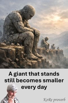 KoRe proverb: A giant that stands still becomes smaller every day.