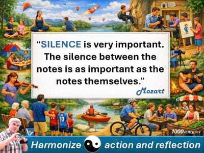 Mozart silence quote. Harmonize Action and Reflection. VadiK