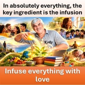 In absolutely everything, the key ingredient is the infusion – infuse it with love! KoRe maxim