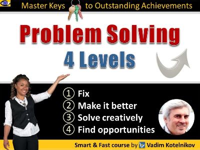 Problem Solving: 4 Levels - buy smart course, fast self-learning, PowerPoint slides, Vadim Kotelnikov