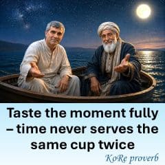 Taste the moment fully - Khayyam-inspired KoRe proverb