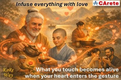 KoRe parable where master Wei teaches his student Di this KoRe maxim: In absolutely everything, the key ingredient is the infusion – infuse everything with love!