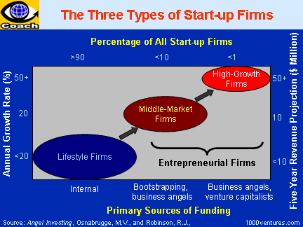 Small Business, Small Companies; Three Types of Start-Up Firms (from Angel Investing)