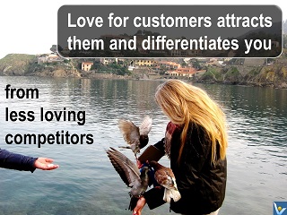 Love for customer quotes Vadim Kotelnikov, differentiate from compeitors, photogram Irina, pigeons 